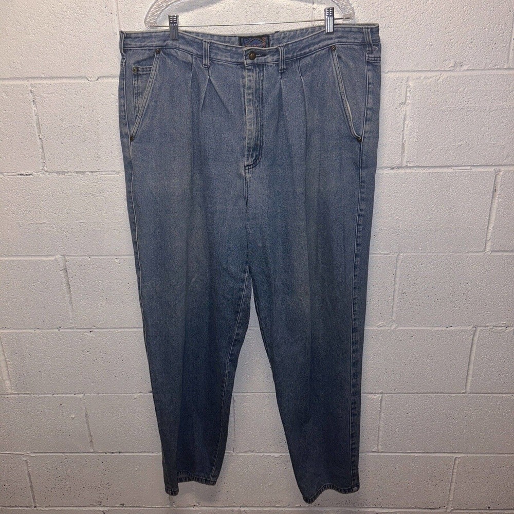 Vintage Plus Weekends Jeans Pleated 44x32 Med Wash 80s 90s Denim‎